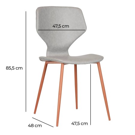 Silla Nórdica Vora Tapizada Gris Claro | Venta de Muebles Online