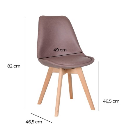 Silla Nórdica New Tower Wood Gris | Venta de Muebles Online