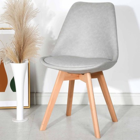 Silla Nórdica New Tower Wood Gris | Venta de Muebles Online