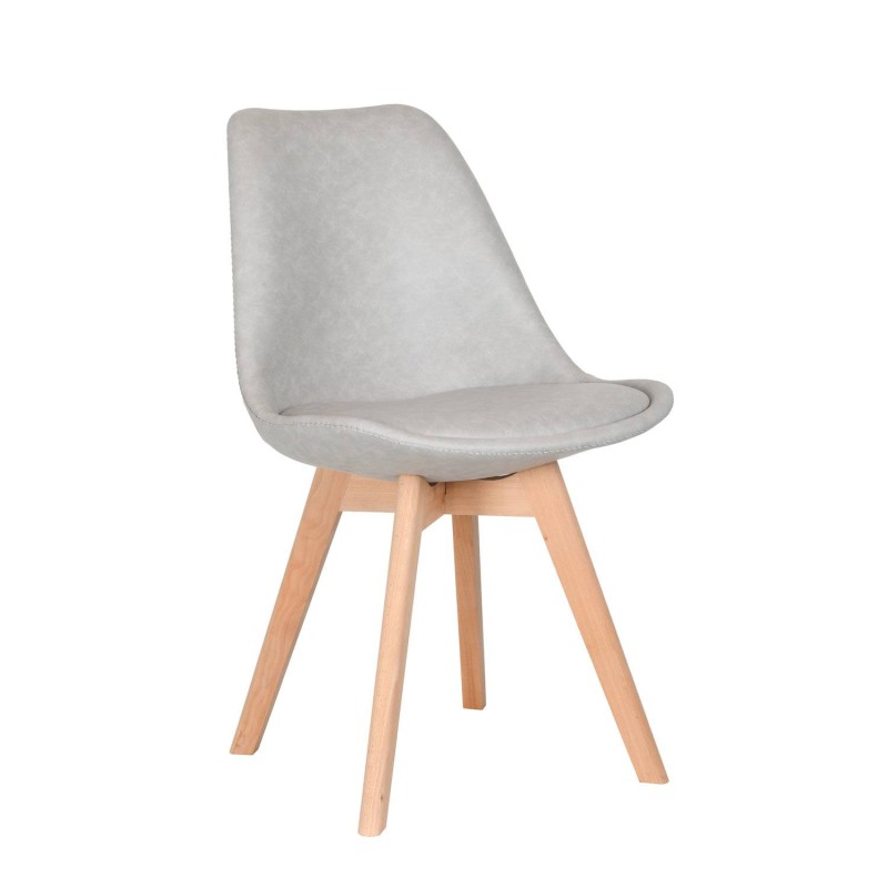 Silla Nórdica New Tower Wood Gris | Venta de Muebles Online