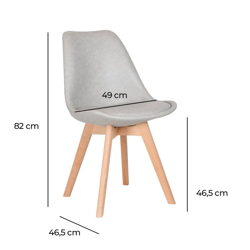 Silla Nórdica New Tower Wood Gris | Venta de Muebles Online