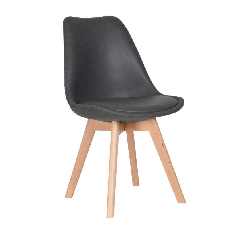 Silla Nórdica New Tower Wood Gris | Venta de Muebles Online