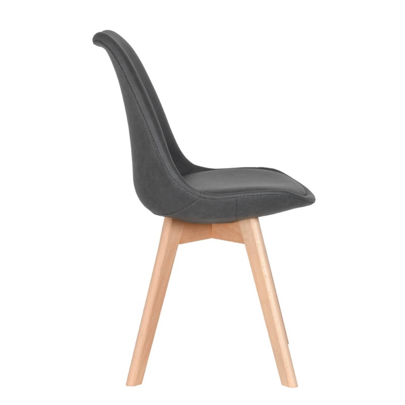 Silla Nórdica New Tower Wood Gris | Venta de Muebles Online