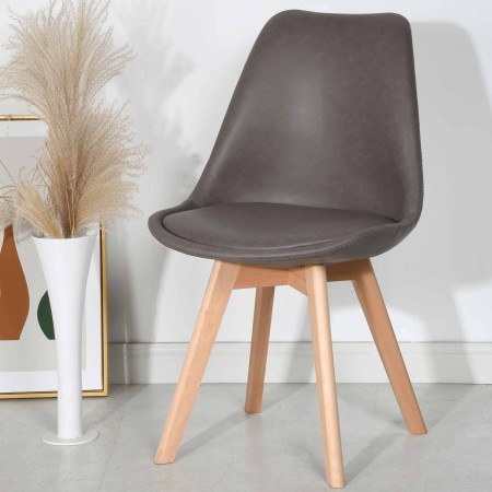 Silla Nórdica New Tower Wood Gris | Venta de Muebles Online