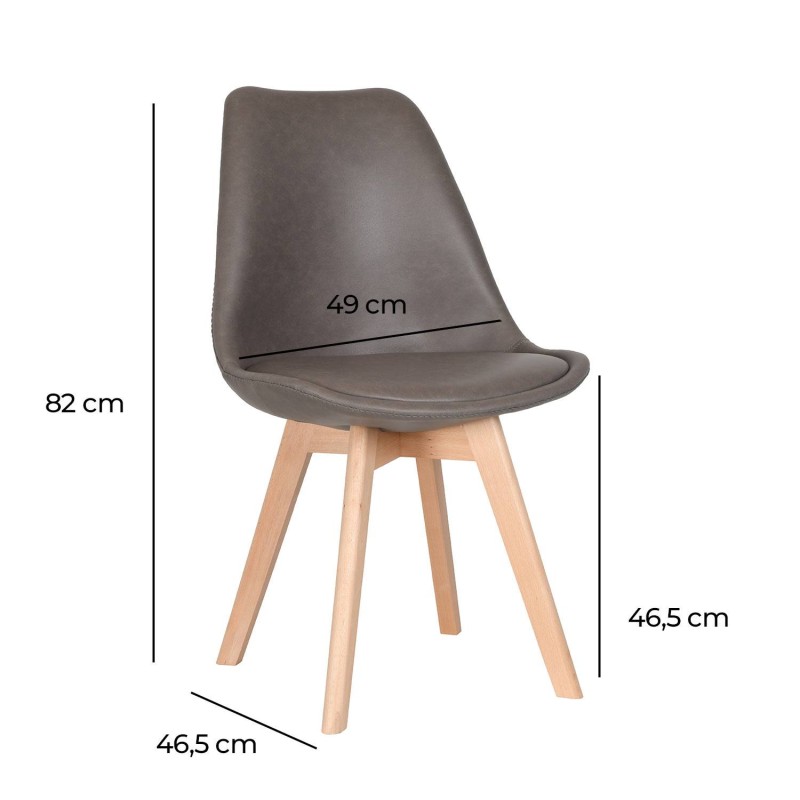 Silla Nórdica New Tower Wood Gris | Venta de Muebles Online