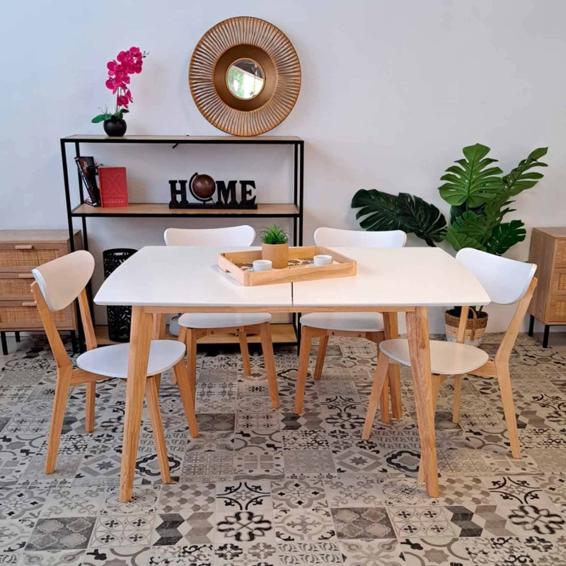 Conjunto mesa extensible Tween y 4 sillas Tiga | Venta de Muebles Online