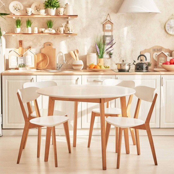 Conjunto de mesa redonda y 4 sillas de comedor | Venta de Muebles Online 2