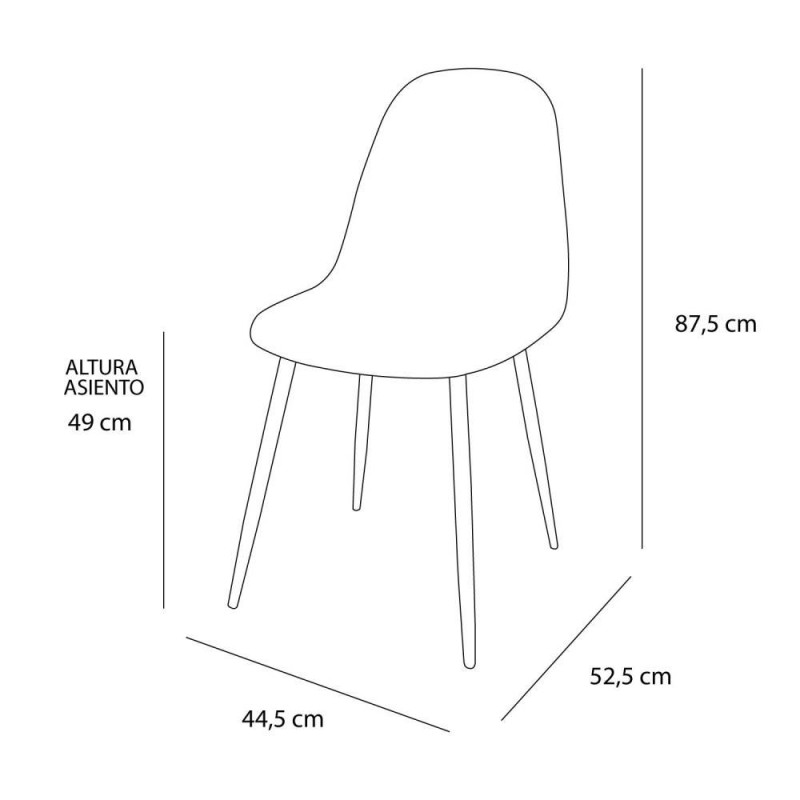 Silla tapizada Coro Black estilo nórdico | Venta de Muebles Online