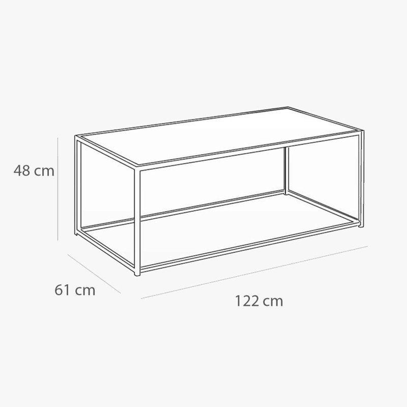 Mesa de Centro Seaford Blanca de 122cm | Venta de Muebles Online