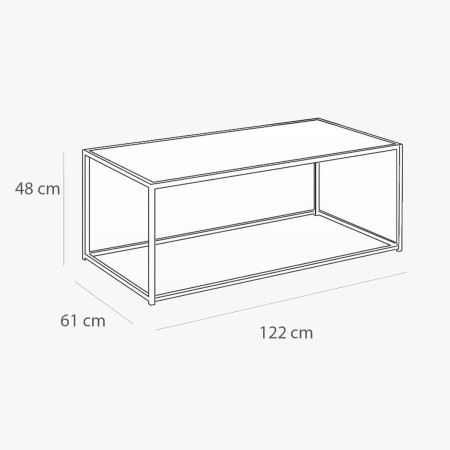 Mesa de Centro Seaford Blanca de 122cm | Venta de Muebles Online
