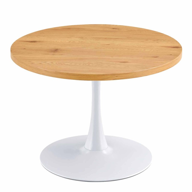 Mesa 110 Ø color roble y blanco | Venta de Muebles Online