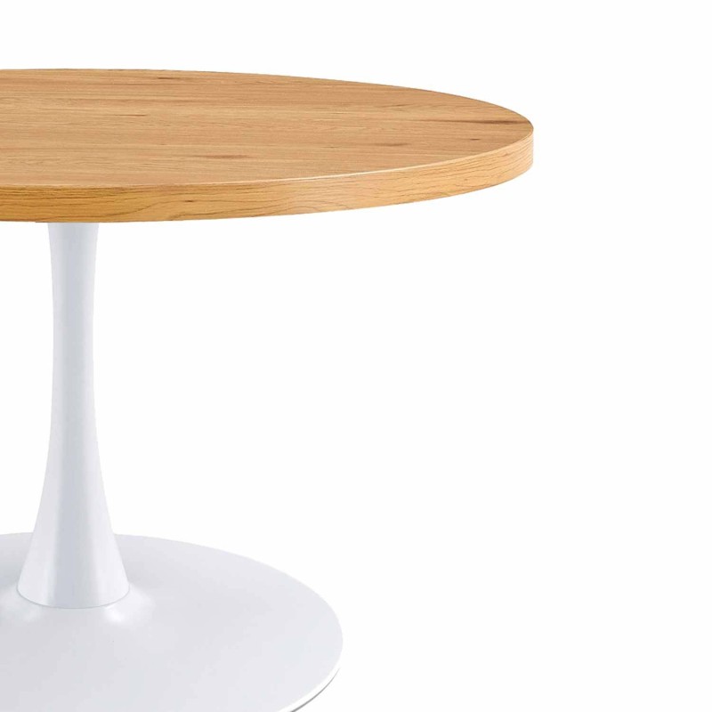 Mesa 110 Ø color roble y blanco | Venta de Muebles Online