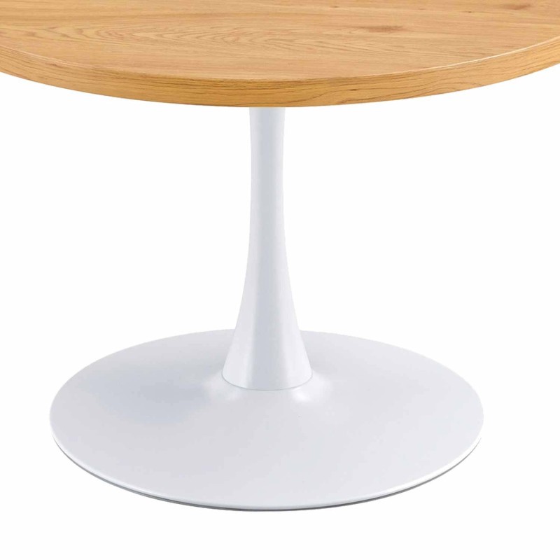 Mesa 110 Ø color roble y blanco | Venta de Muebles Online