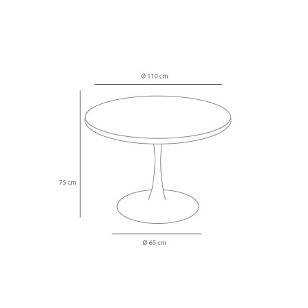 Mesa 110 Ø color roble y blanco | Venta de Muebles Online