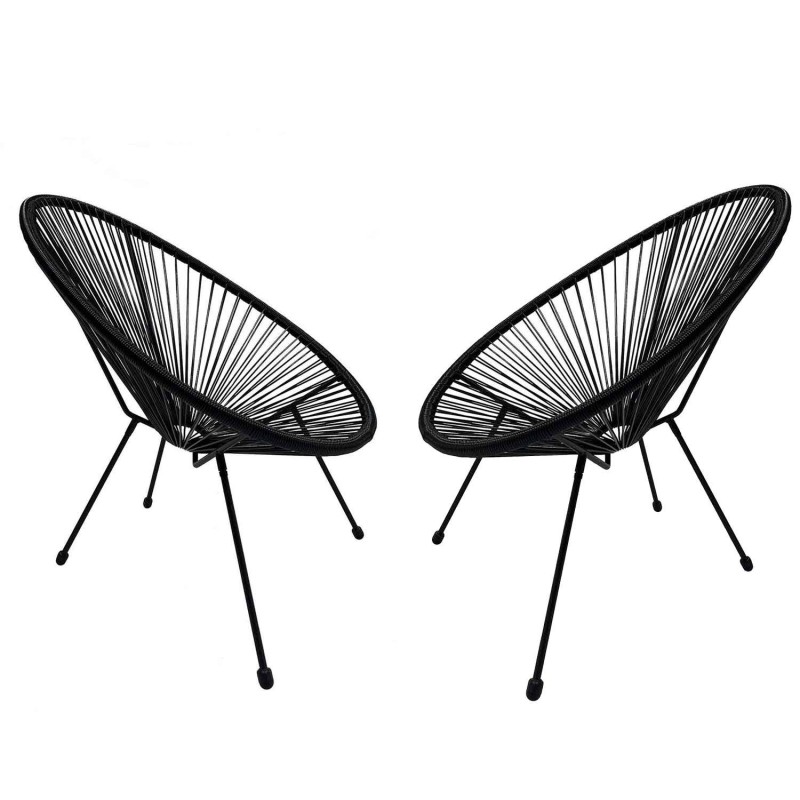 Pack 2 sillas Acapulco Negras | Venta de Muebles Online