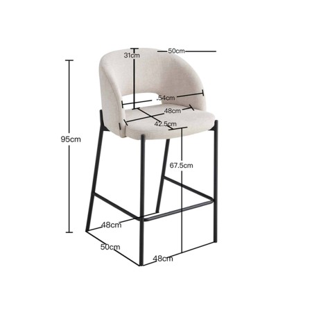 Taburete tapizado color arena | Venta de Muebles Online