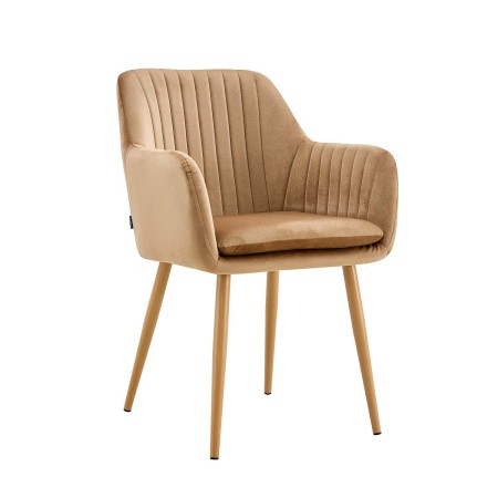 Sillón nórdico terciopelo arena Berta | Venta de Muebles Online