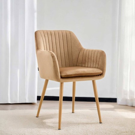 Sillón nórdico terciopelo arena Berta | Venta de Muebles Online