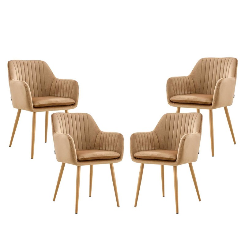 Sillón nórdico terciopelo arena Berta | Venta de Muebles Online