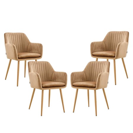 Sillón nórdico terciopelo arena Berta | Venta de Muebles Online