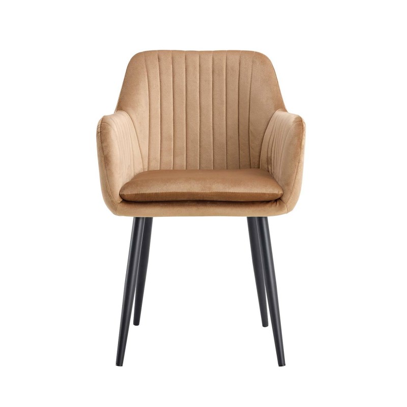 Sillón nórdico terciopelo arena Berta | Venta de Muebles Online