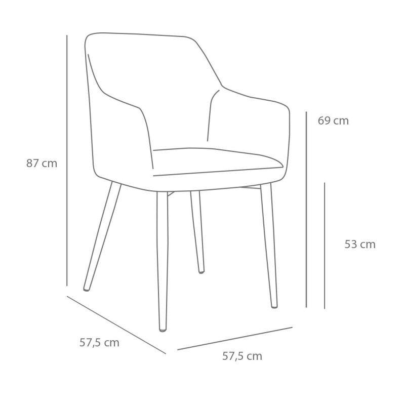Sillón nórdico terciopelo arena Berta | Venta de Muebles Online