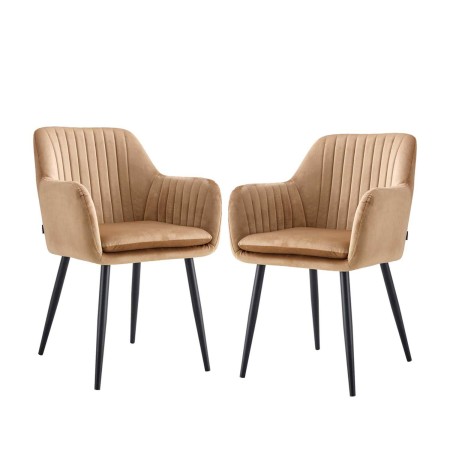 Sillón nórdico terciopelo arena Berta | Venta de Muebles Online