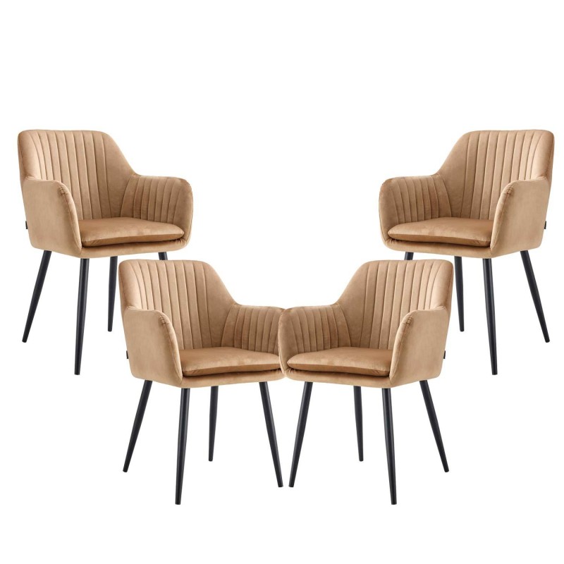 Sillón nórdico terciopelo arena Berta | Venta de Muebles Online