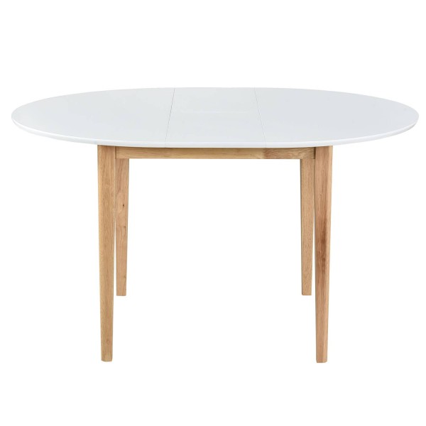 Mesa redonda extensible Zira natural blanca | Venta de Muebles Online 2
