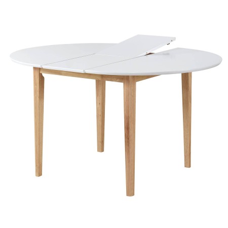 Mesa redonda extensible Zira natural blanca | Venta de Muebles Online