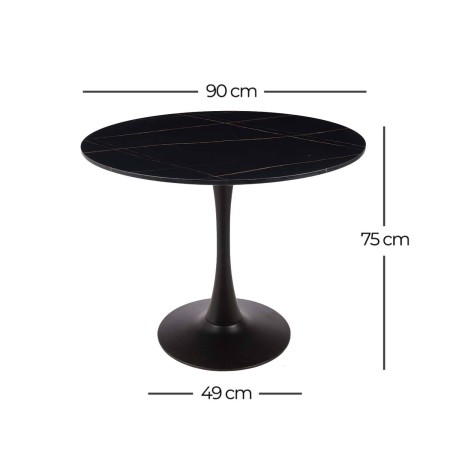Mesa Ibiza redonda Ø90 CM mármol negro | Venta de Muebles Online