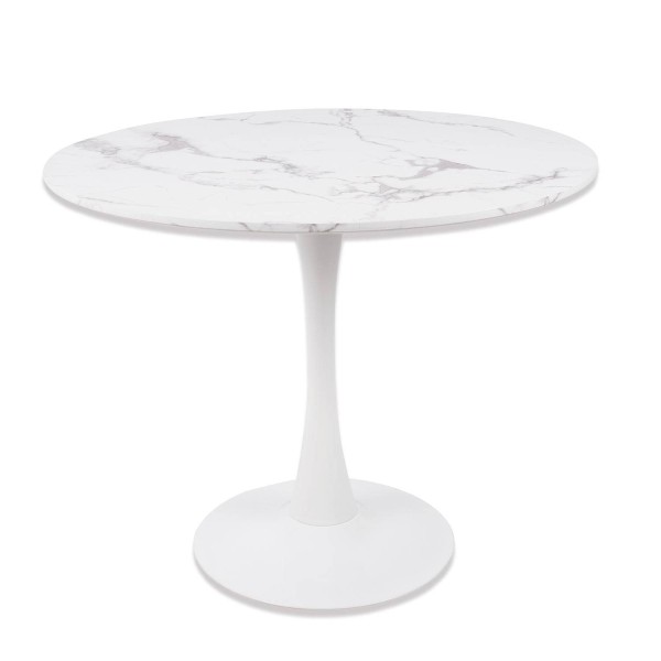 Mesa Ibiza redonda Ø90 CM mármol blanco | Venta de Muebles Online