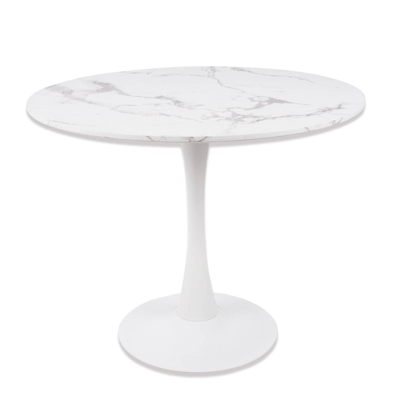 Mesa Ibiza redonda Ø90 CM mármol blanco | Venta de Muebles Online