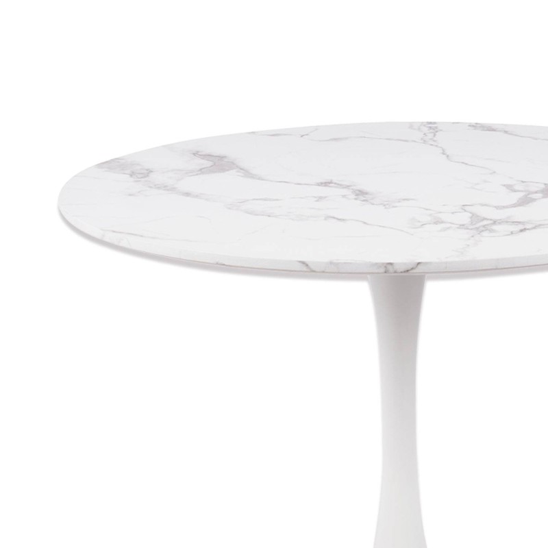 Mesa Ibiza redonda Ø90 CM mármol blanco | Venta de Muebles Online