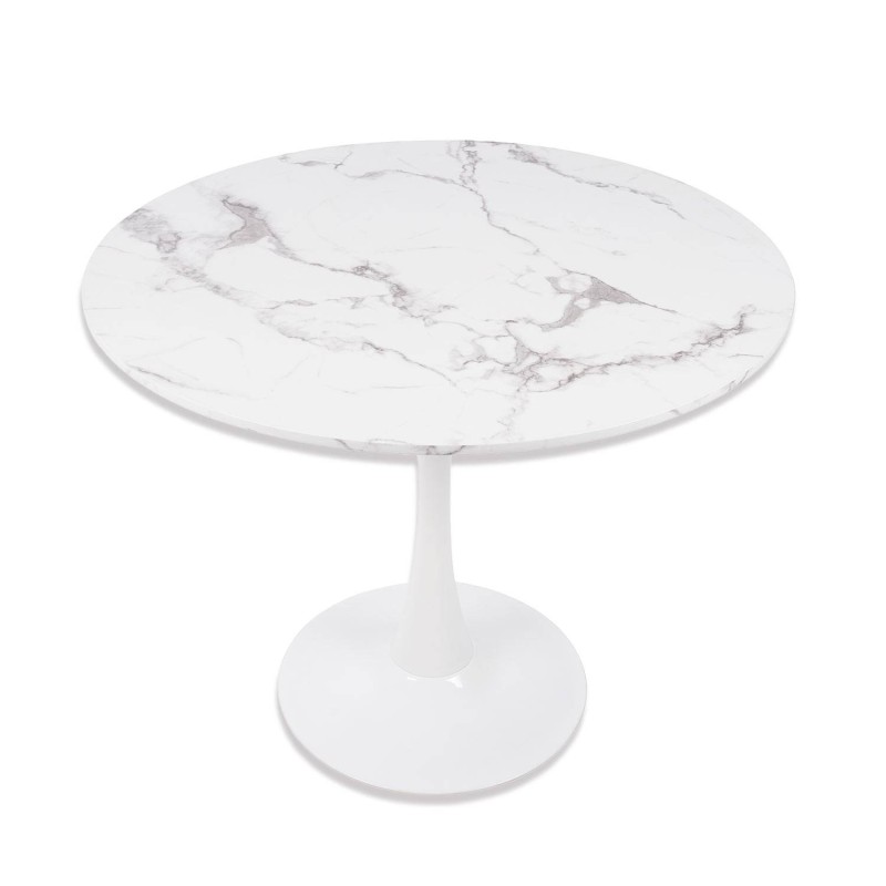 Mesa Ibiza redonda Ø90 CM mármol blanco | Venta de Muebles Online