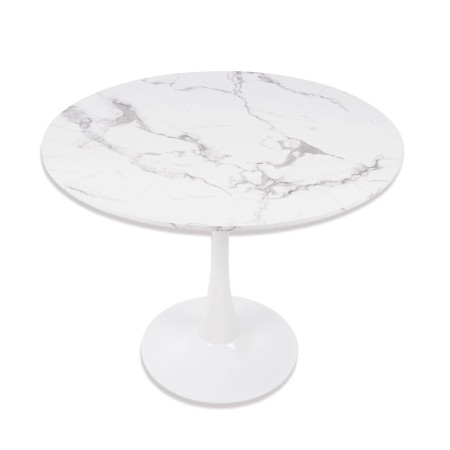Mesa Ibiza redonda Ø90 CM mármol blanco | Venta de Muebles Online