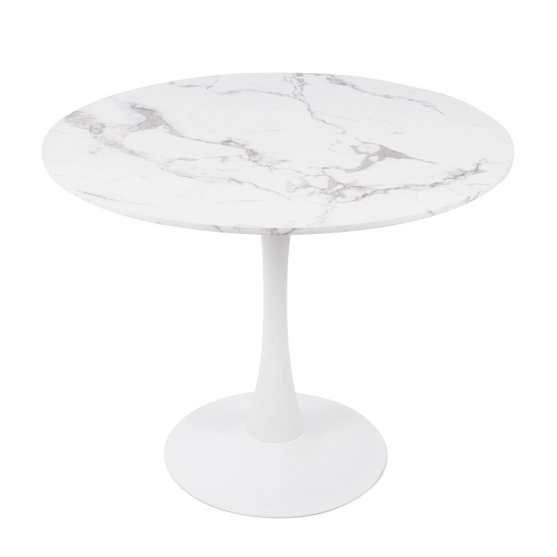 Mesa Ibiza redonda Ø90 CM mármol blanco | Venta de Muebles Online