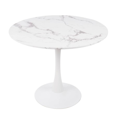 Mesa Ibiza redonda Ø90 CM mármol blanco | Venta de Muebles Online