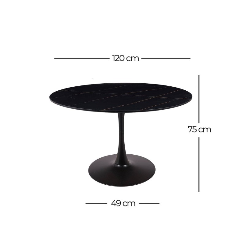 Mesa Ibiza redonda Ø120 CM mármol negro | Venta de Muebles Online
