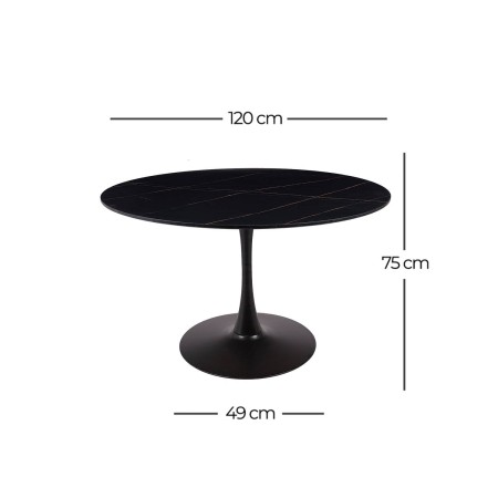 Mesa Ibiza redonda Ø120 CM mármol negro | Venta de Muebles Online