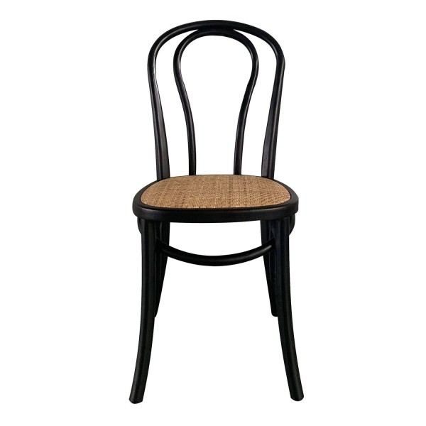 Silla Folie negra en madera y rattan | Venta de Muebles Online 2