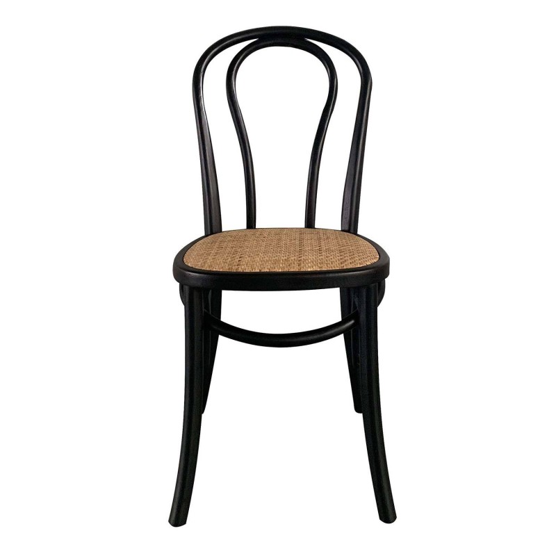 Silla Folie negra en madera y rattan | Venta de Muebles Online