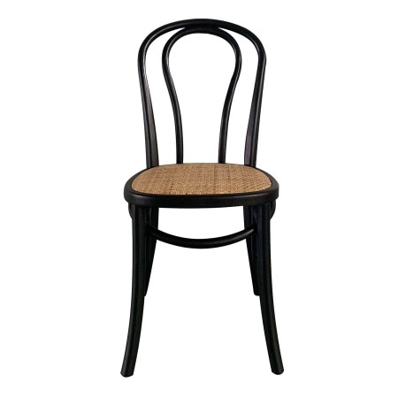 Silla Folie negra en madera y rattan | Venta de Muebles Online