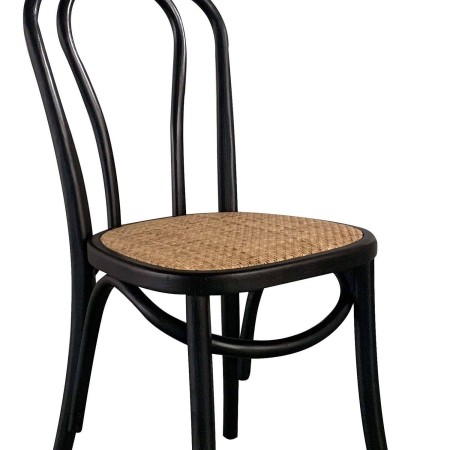 Silla Folie negra en madera y rattan | Venta de Muebles Online