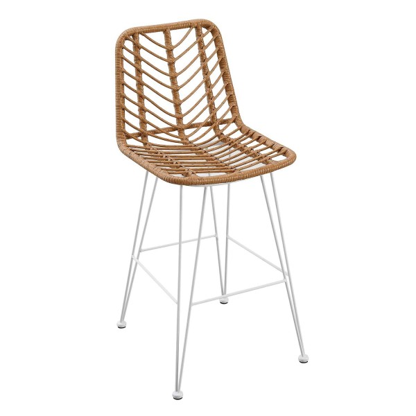 Taburete Alto Raffles en ratán pata blanca | Venta de Muebles Online
