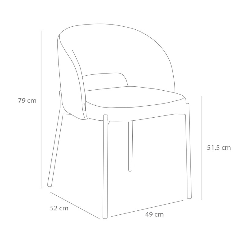 Silla tapizada color gris | Venta de Muebles Online