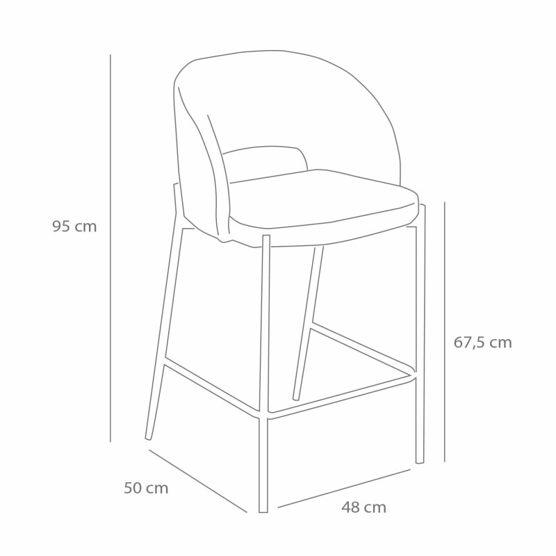 Taburete tapizado color gris | Venta de Muebles Online