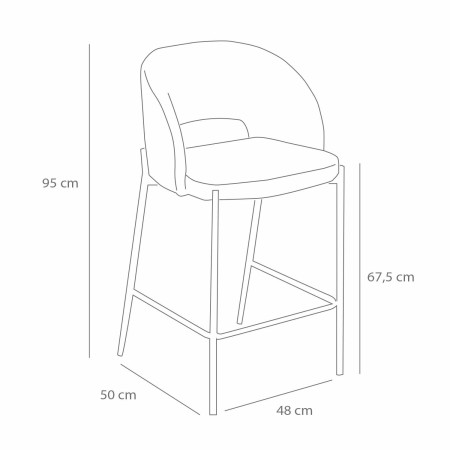 Taburete tapizado color gris | Venta de Muebles Online