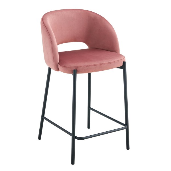 Taburete tapizado color rosa terciopelo| Venta de Muebles Online