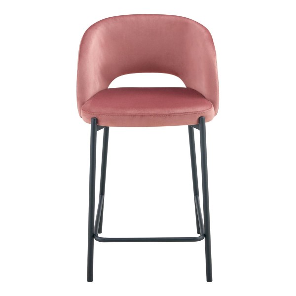 Taburete tapizado color rosa terciopelo| Venta de Muebles Online 2